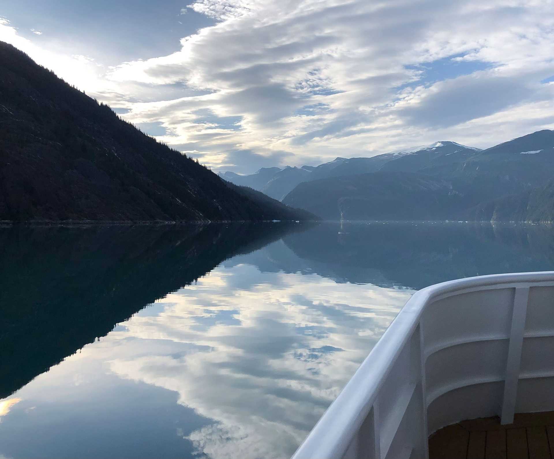 scenery reflected in calm water